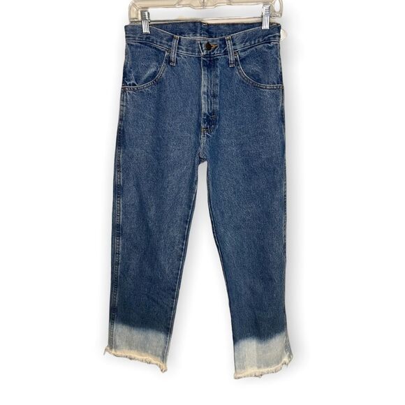 Rustler Vintage Straight Leg Bleached Detail High Waisted Jean - Picture 2 of 7